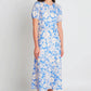 Blossom Dress in Blue Stencil Floral