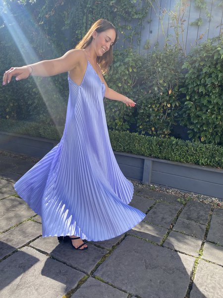 Bisous Pleated Dress in Lavender